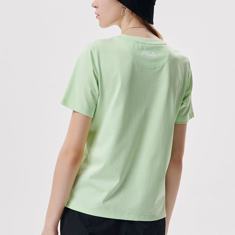 FILA FUSION Logo Printing Sports Knit Short Sleeve Green T11W131109F-LG