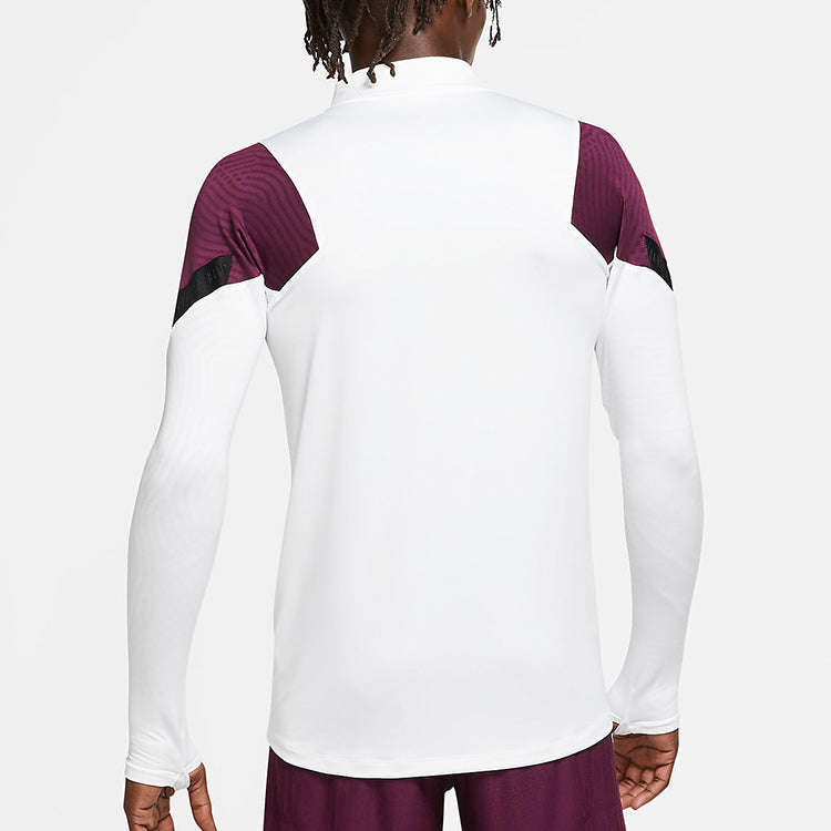 Air Jordan Paris Saint-Germain 21/22 Half Zipper Long Sleeves Jersey 'White' CK9622-100