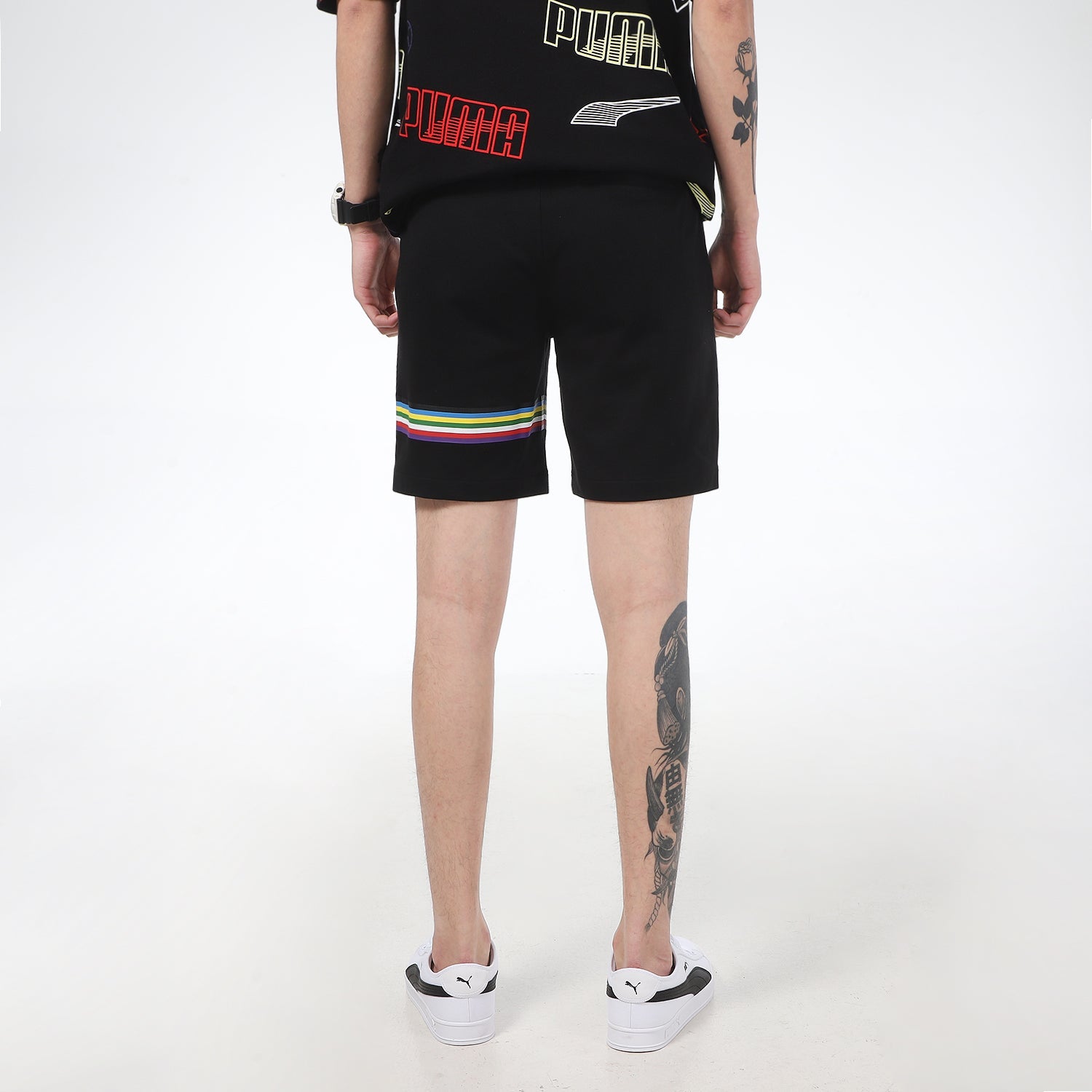 PUMA INTL Graphic Shorts 'Black White' 531308-01
