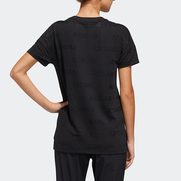 (WMNS) adidas Sports Round Neck Short Sleeve Black FK3520