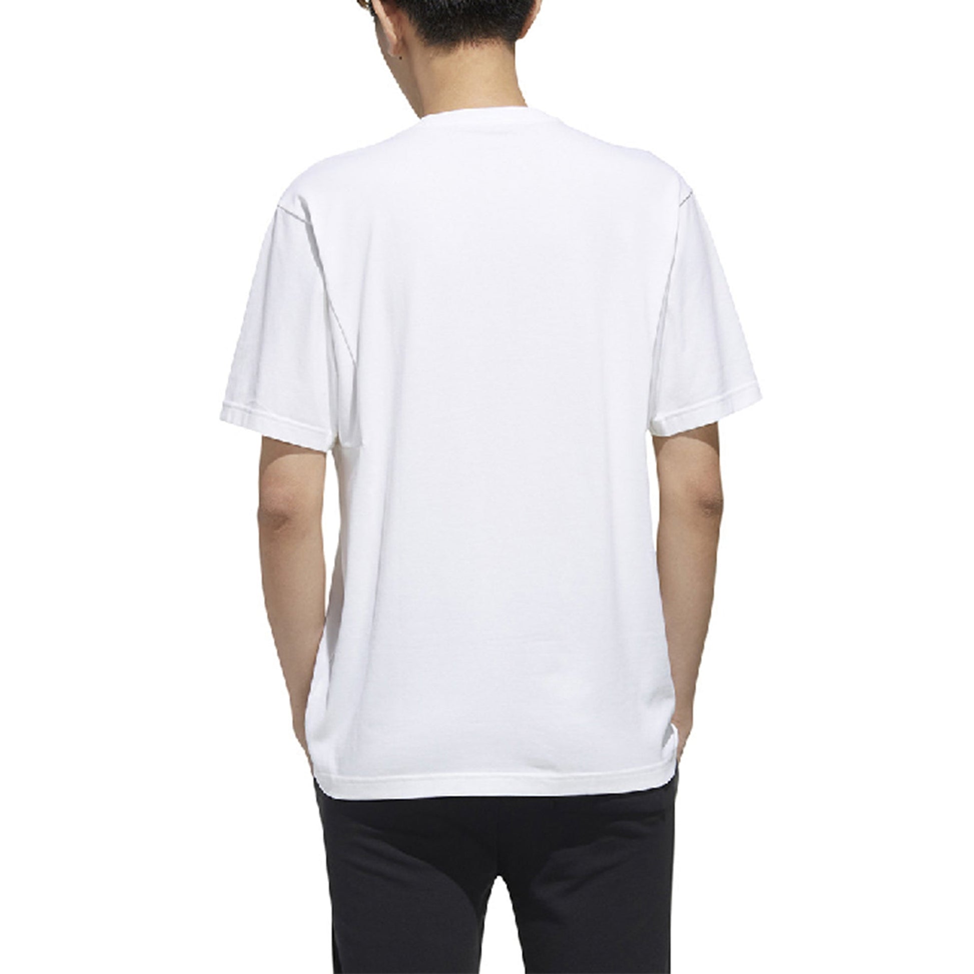 adidas neo Colorblock Alphabet Printing Sports Round Neck Short Sleeve White FP7351