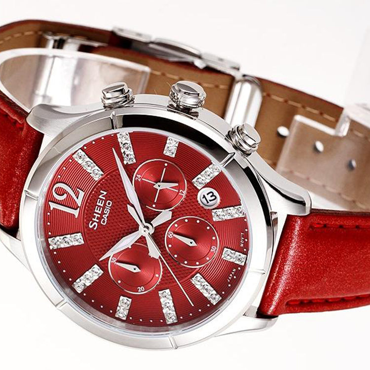 CASIO Businesses SHE-5020L-4A White Red Analog SHE-5020L-4A2021