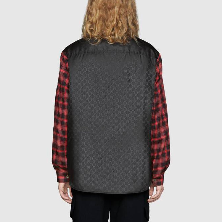 Gucci GG Nylon Shirt With Check Sleeves 'Black' 604113-Z4039-1043