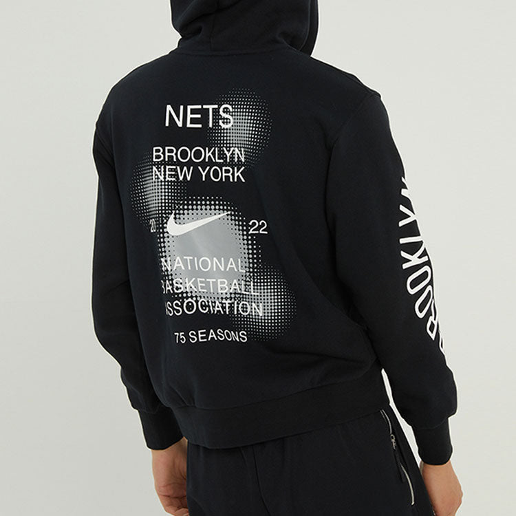 Men's Nike Brooklyn Nets Casual Sports Fleece Pullover Black DH9444-010