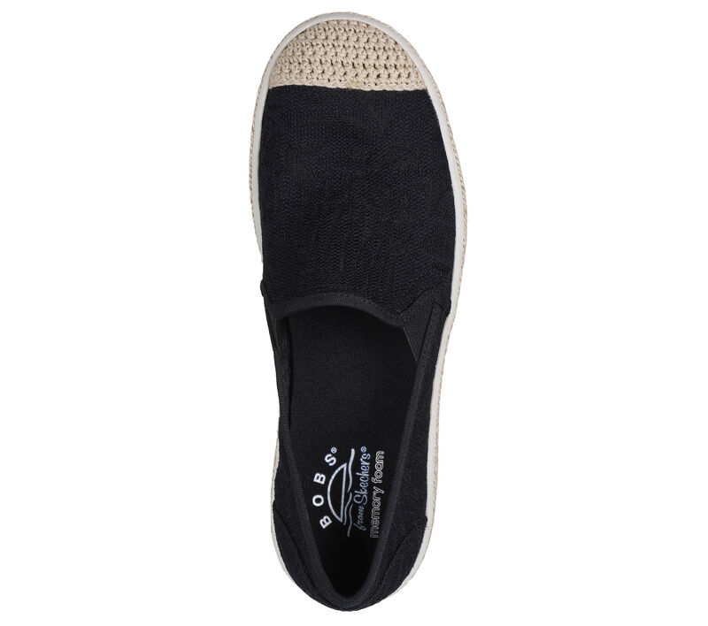 (WMNS) Skechers BOBS Flexpadrille Luxe 'Black' 114044-BLK