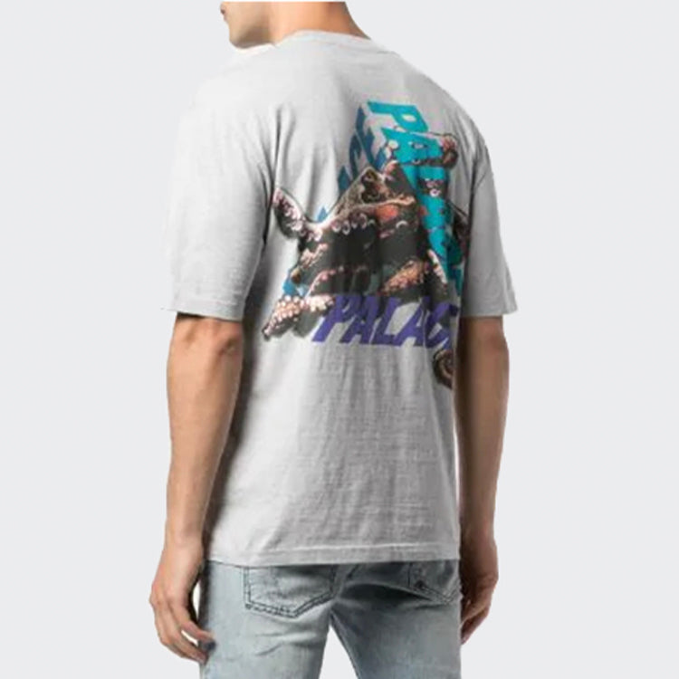 PALACE Octo Octopus Back Printing Pattern Short Sleeve Unisex Gray P15TS156