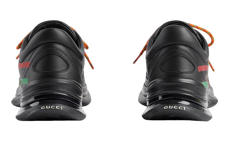 Gucci Run Side-Stripe Lace-Up Sneakers 'Black Red Green' 721111-UHH20-1000