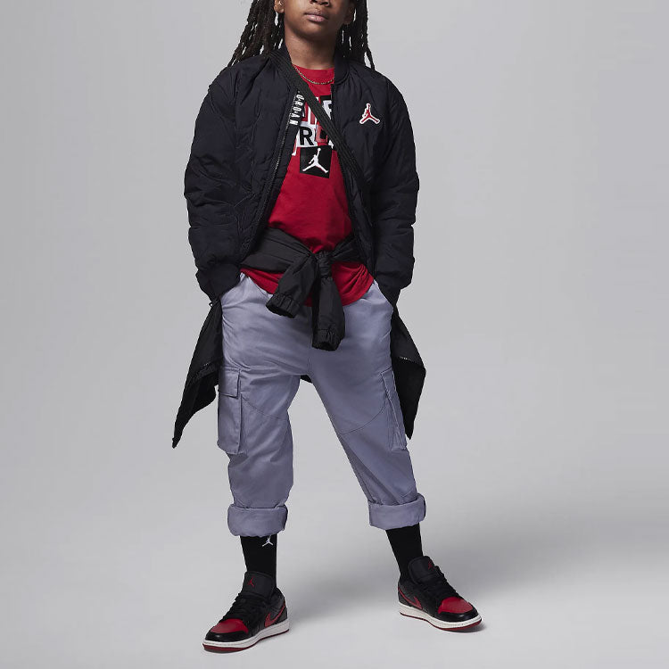 (GS) Air Jordan 23 Striped Jersey T-Shirt 'Red' 95C840-R78