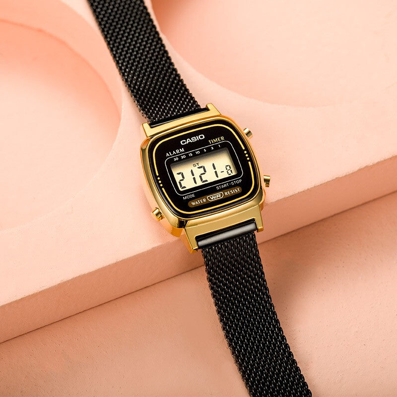 CASIO Male YOUTH Japan / South Korea Fashion Waterproof Mens Black Digital LA670WEMB-1
