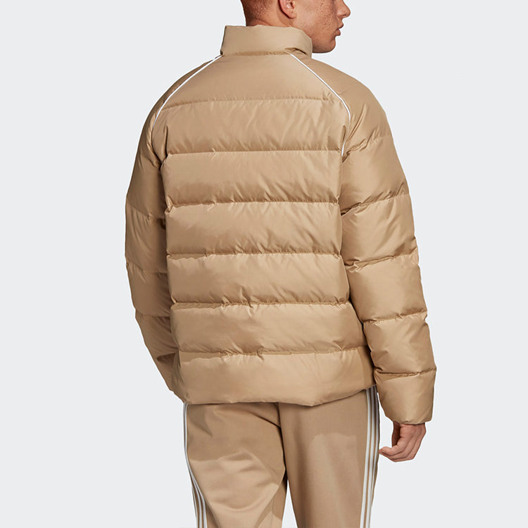 adidas originals Adicol Jacket 1 Stay Warm Solid Color raglan sleeve Stand Collar Down Jacket Beige EC7276