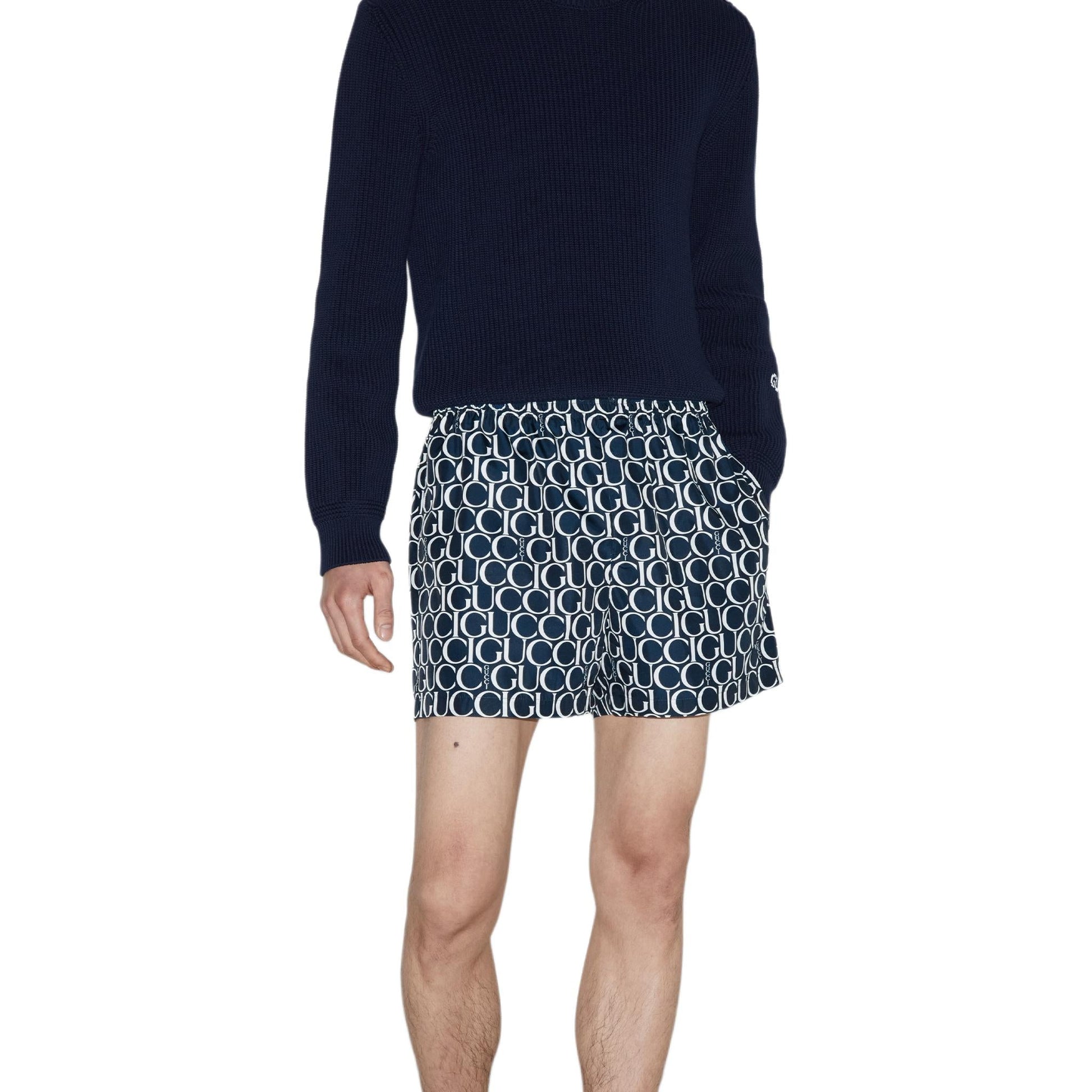 Gucci Maxi Gucci Print Nylon Swim Shorts 'Navy' 787899-XHAI5-4735