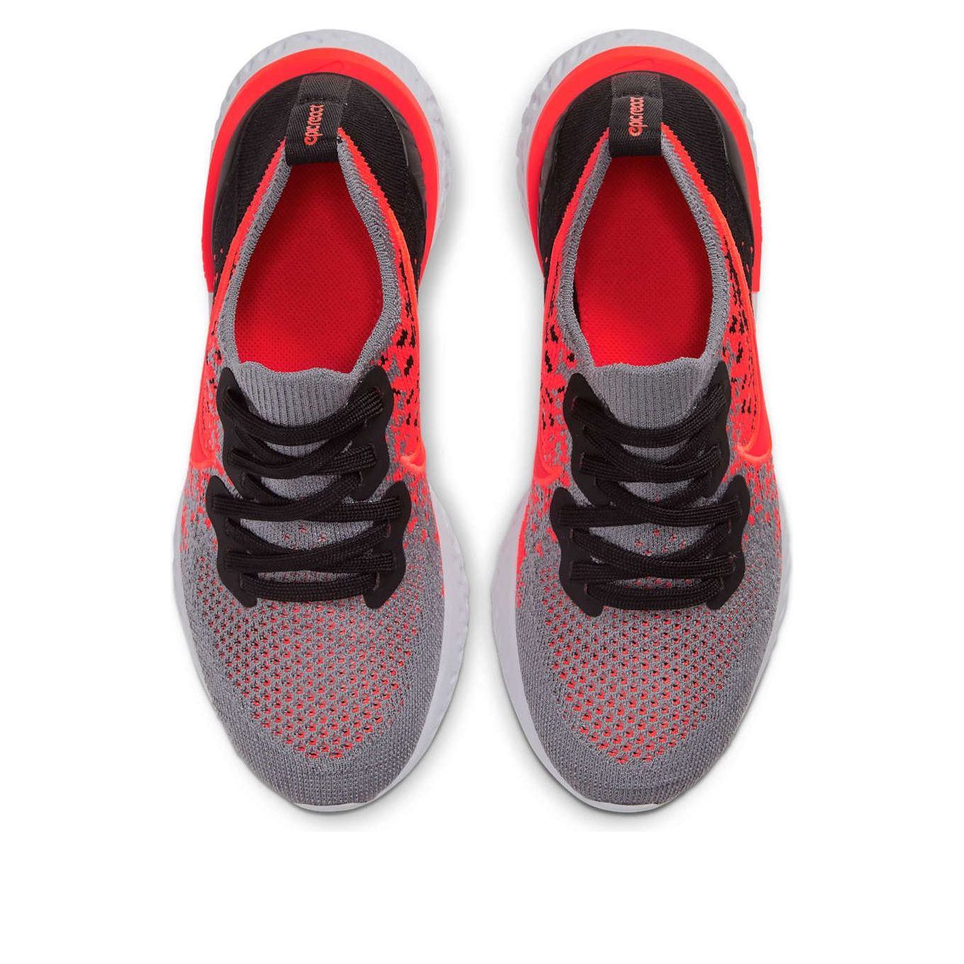 (GS) Nike Epic React Flyknit 2 'Cool Grey Bright Crimson' AQ3243-014