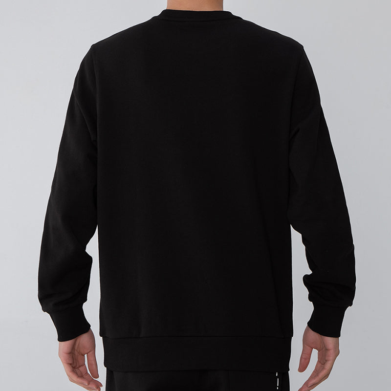 PUMA Clsx Piped Crew Tr Logo Printing Round Neck Sports Pullover Black 534157-01