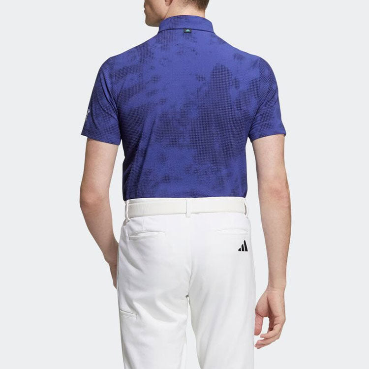 adidas Tie Dye Logo Printing Full Print Breathable Short Sleeve Polo Shirt Japanese version Purple HC7911