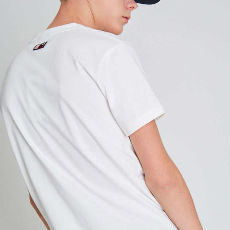 MLB Basic Small Printing Casual Sports Short Sleeve Unisex White 31TSD2931
