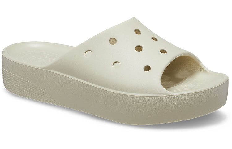 (WMNS) Crocs Classic Platform Slide 'Bone' 208180-2Y2