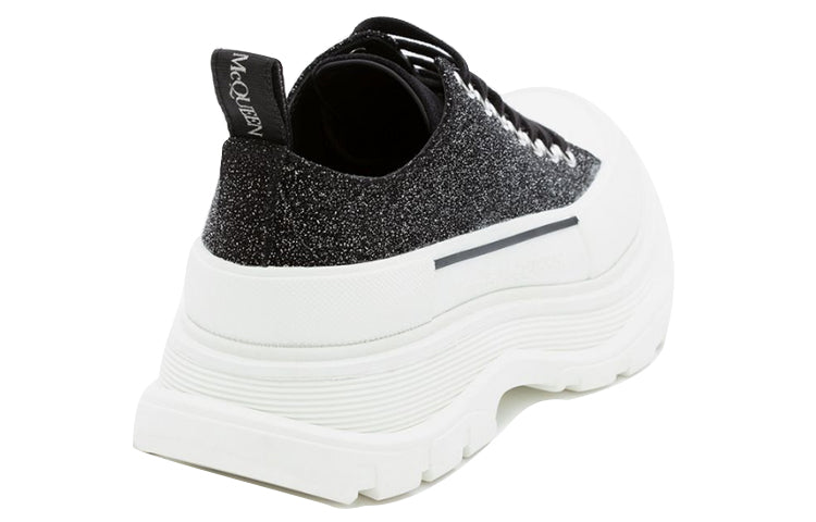 (WMNS) Alexander McQueen Tread Slick Lace Up Low 'Galaxy Black' 633902WHW571027
