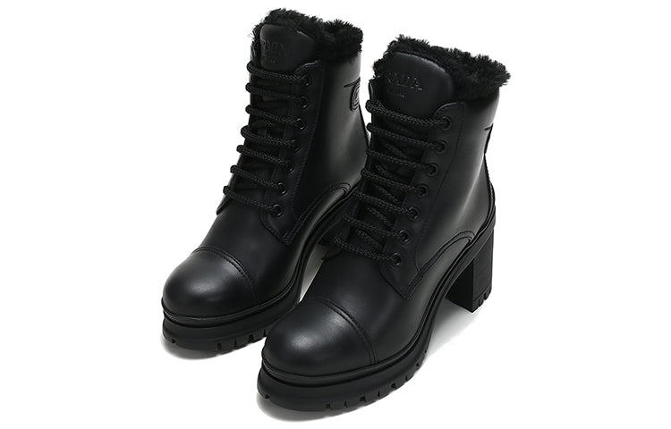 (WMNS) PRADA Fur Lined Ankle Boots 'Black' 1T584L_3KK9_F0002_F_ZF55