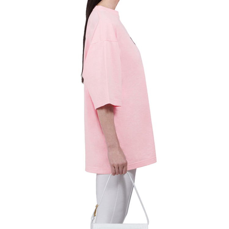 Balenciaga Crew Logo Printing Short Sleeve Pink/Red 620941TIVG91900