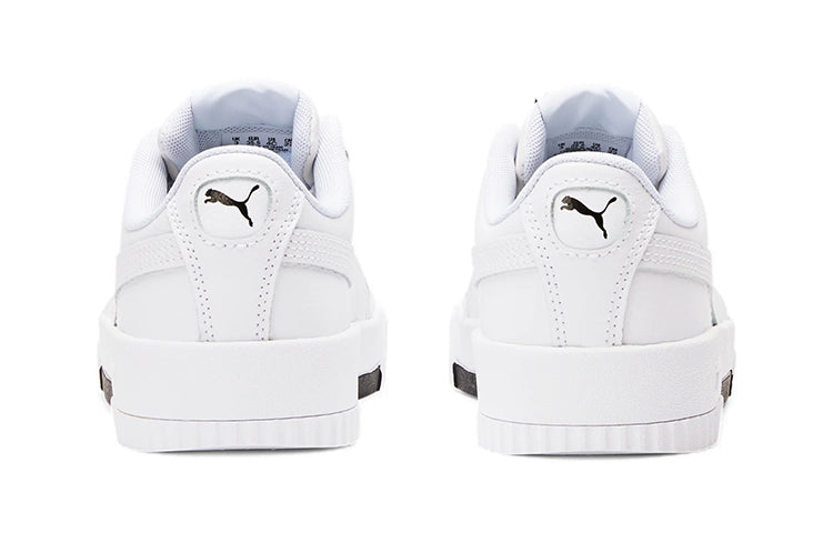 (GS) PUMA Carina Casual Board Shoes White/Black 370677-11