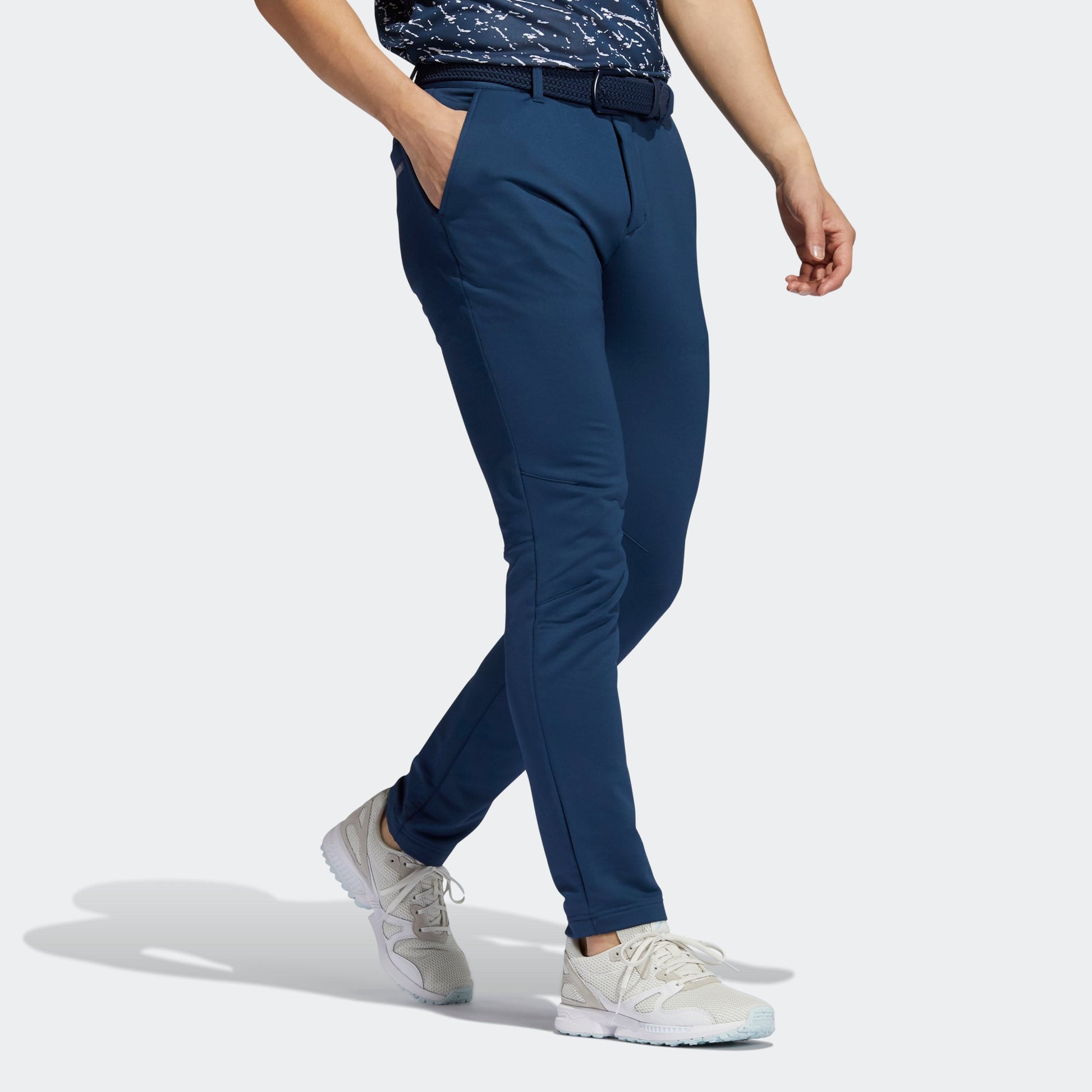 adidas Pblue Pant Solid Color Golf Fleece Lined Stay Warm Sports Long Pants Navy Blue HB1748