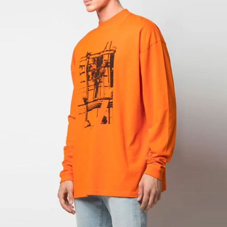 Off-White Arrow Logo Pattern Printing Long Sleeves Orange OMAB032F191850071910