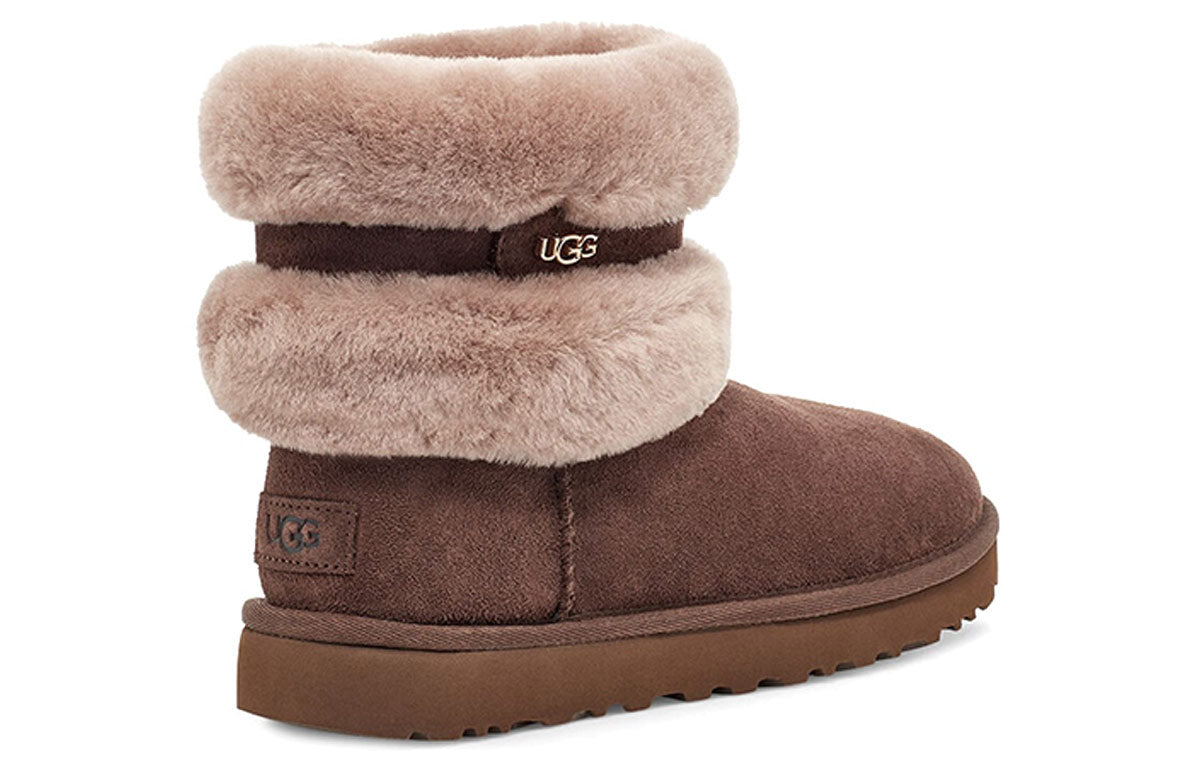 (WMNS) UGG Fluff Mini Belted Snow Boots Brown 1112483-BCAM