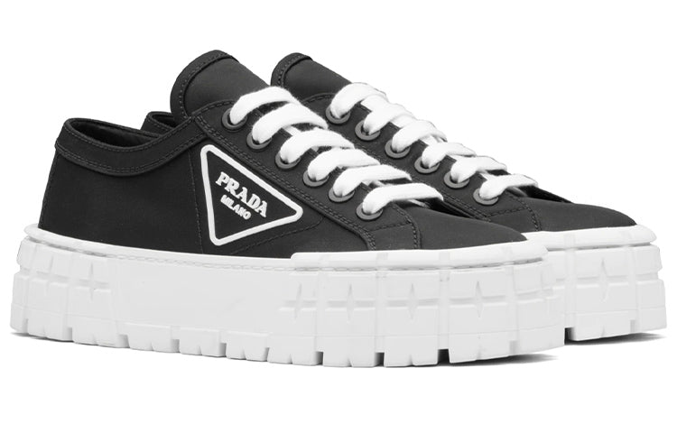 (WMNS) PRADA Double Wheel Re-nylon Gabardine Sneakers 'Black' 1E260M_MMS_F0IAU_F_050