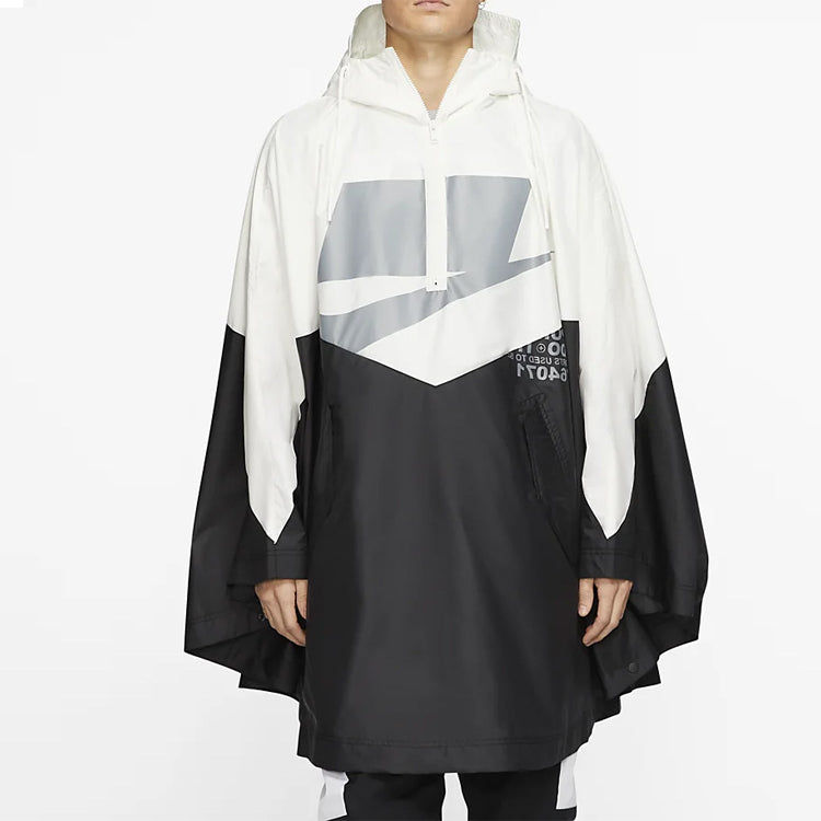 Nike Shield Sportswear Windrunner Poncho Jacket 'White Black' CJ5059-133
