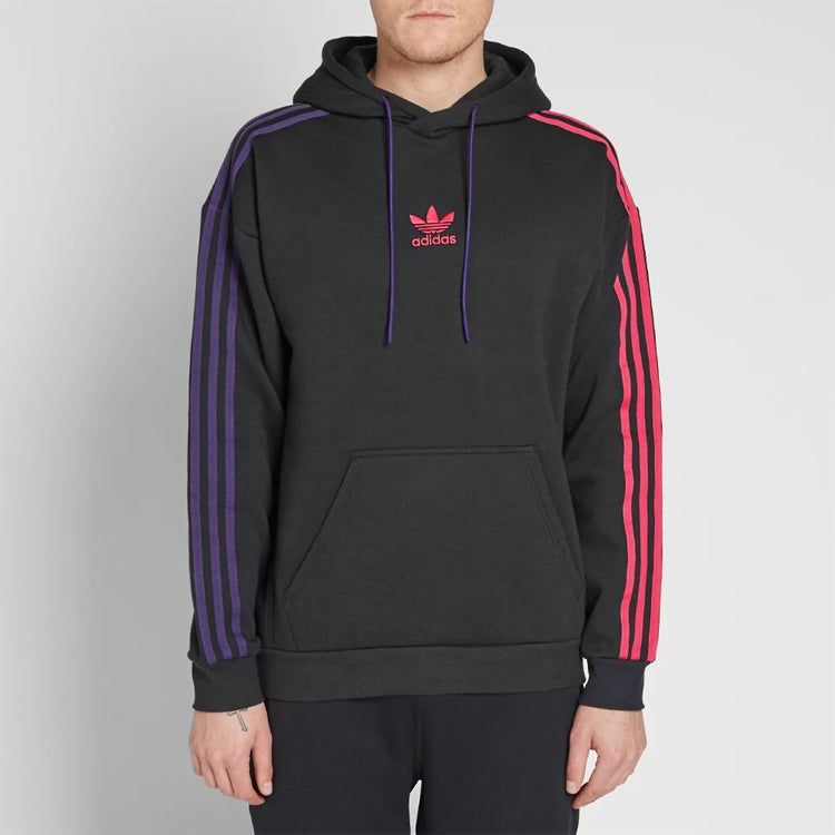 Men's adidas originals 3 Stripe Hoody Black EC3674