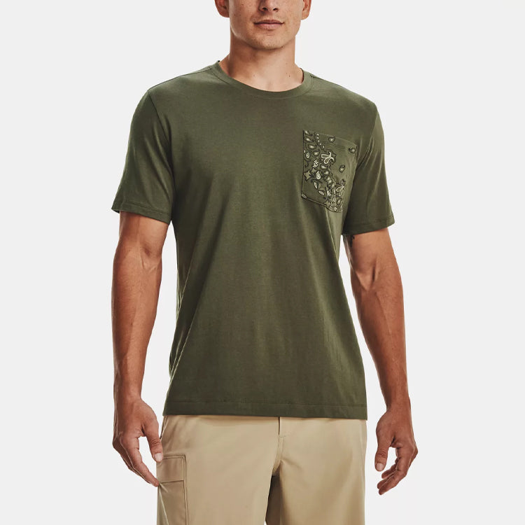 Under Armour Printed Pocket Tee 'Olive Green' 1376204-391
