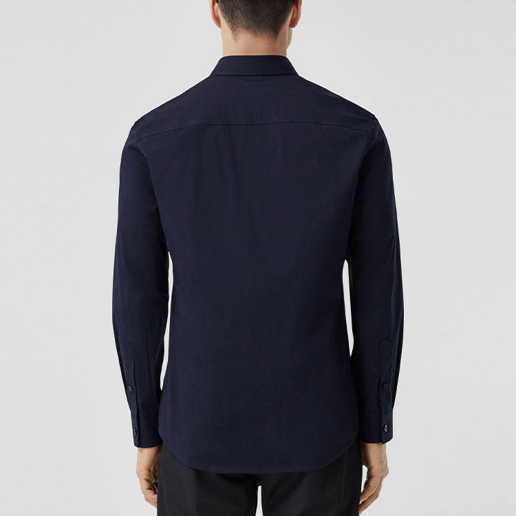 Burberry SS21 Logo Cotton Long Sleeve Shirt Men's Blue 80430621