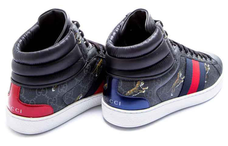 Gucci Ace GG High 'Tiger Logo - Black' 555197-G0K50-1107