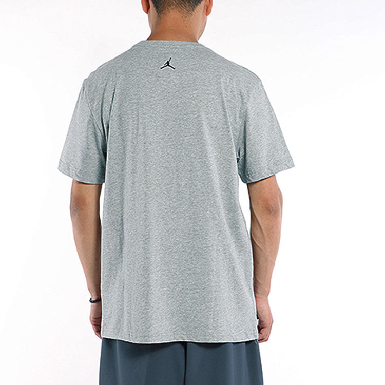 Air Jordan 1 Large Logo Casual Sports Short Sleeve Gray 637292-063