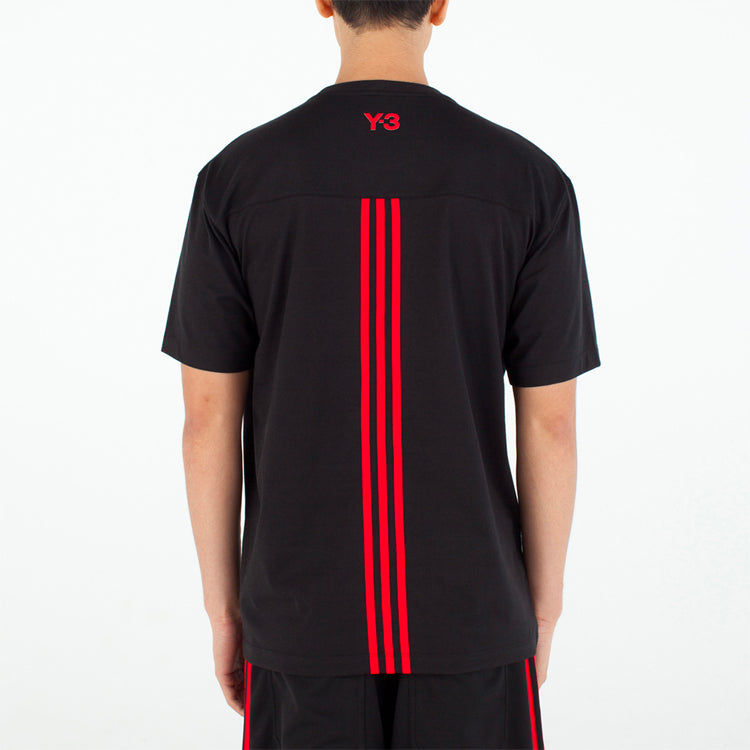 Y-3 Contrasting Colors Logo Printing Loose Short Sleeve Unisex Black GM5898