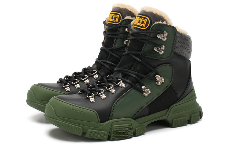 Gucci Flashtrek High-top With Wool 'Black Green' 548714-D6090-1087