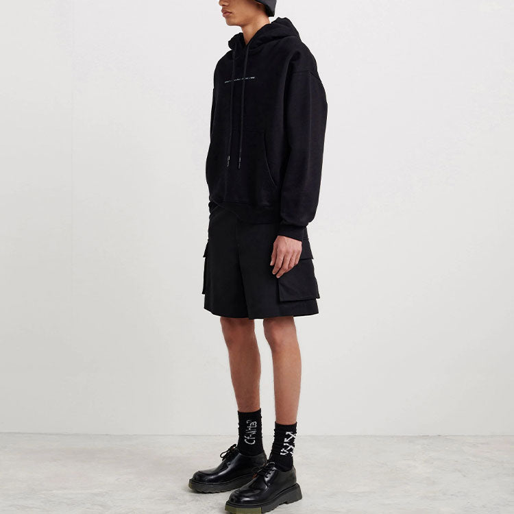 Men's Off-White FW21 Logo Pattern Printing Long Sleeves Pullover Loose Fit Black OMBB085F21FLE0181084