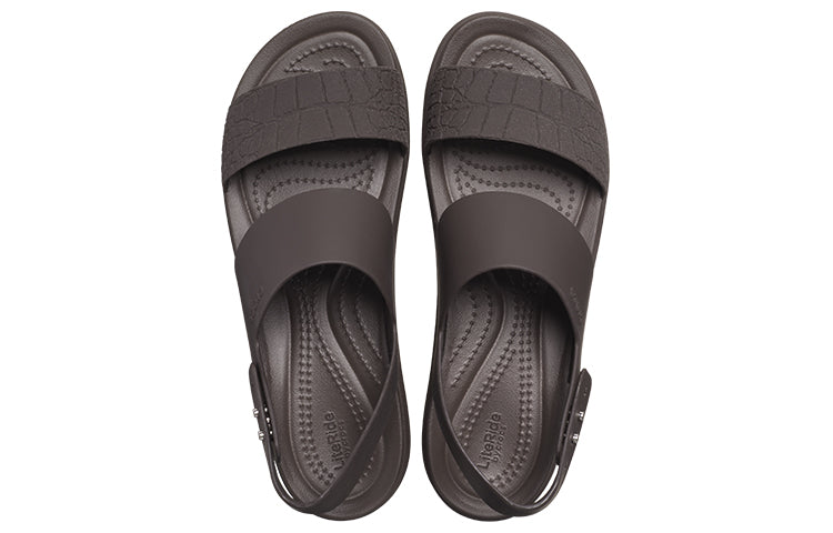 (WMNS) Crocs Brooklyn Croco Low Espresso Sandal 'Brown' 208585-206