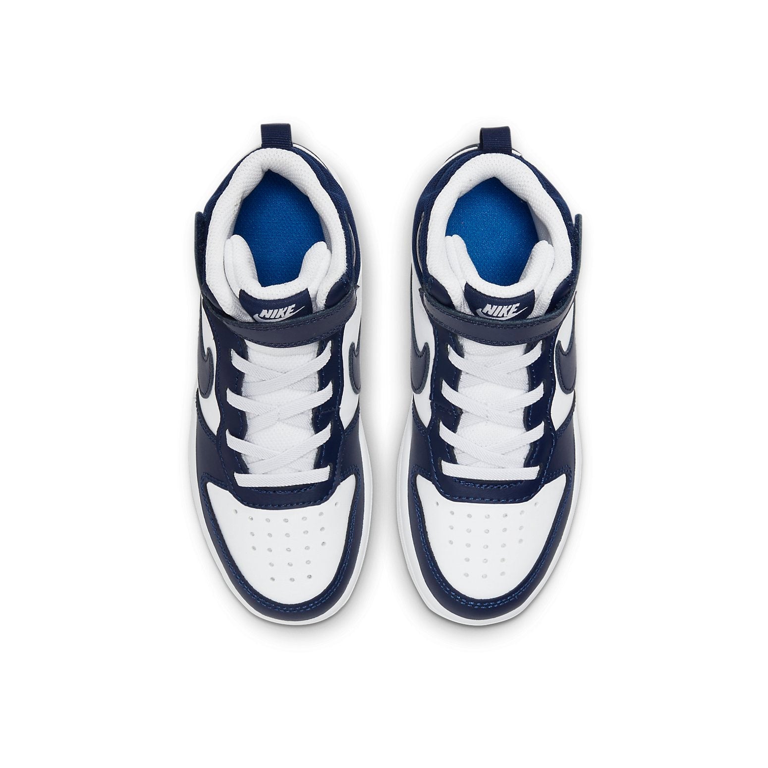 (PS) Nike Court Borough Mid 2Velcro 'White Signal Blue' CD7783-107