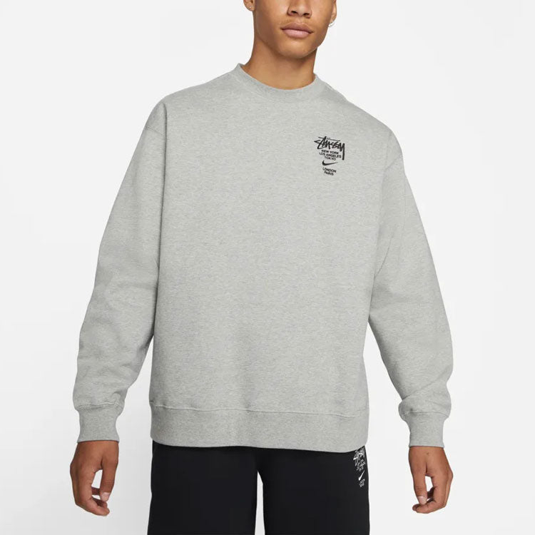 Stussy x Nike Crossover Logo Round Neck Sports Unisex US Edition Gray DC4198-050