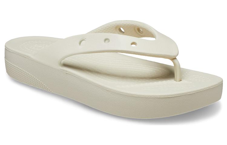 (WMNS) Crocs Classic Platform Flip (Beige) 207714-2Y2