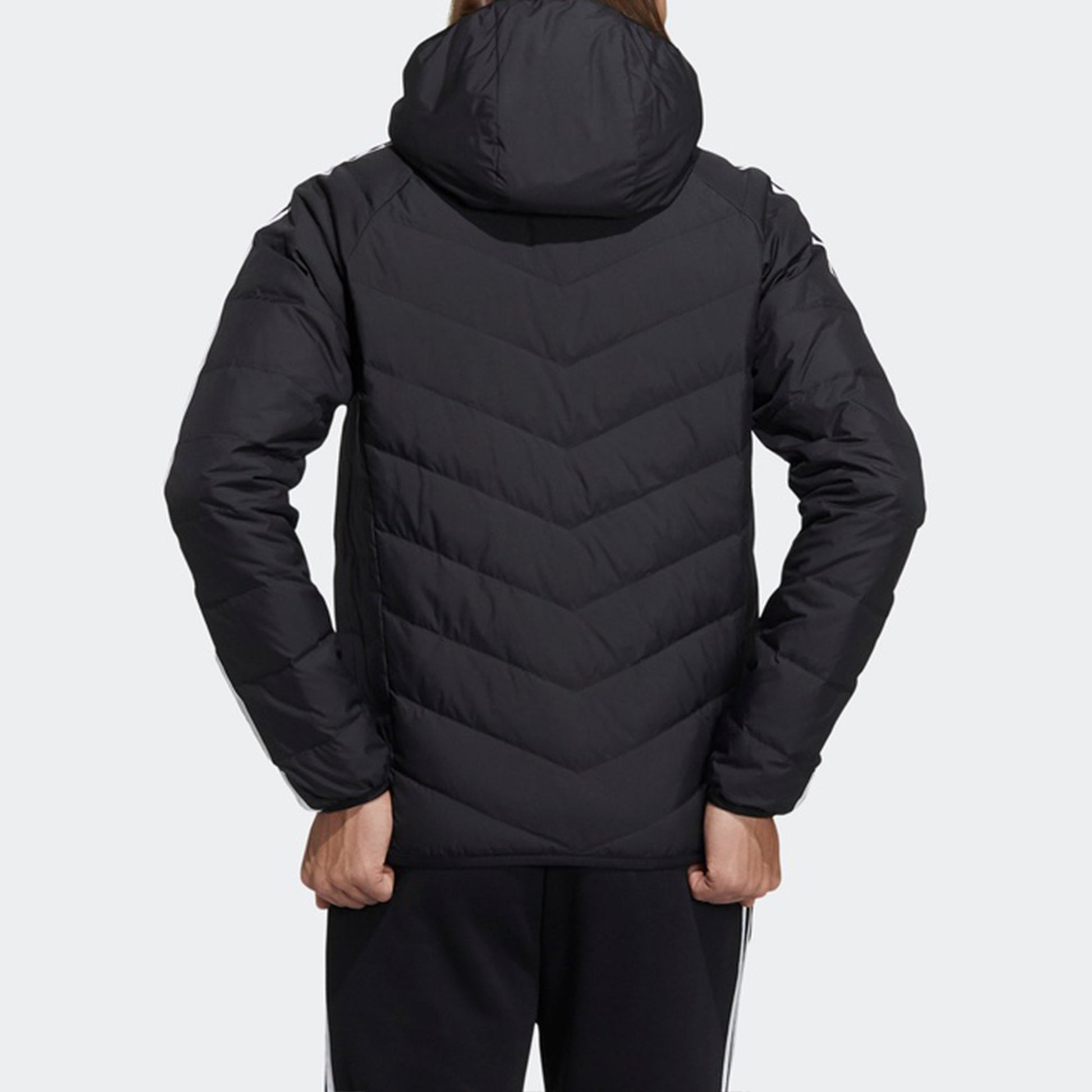 adidas neo M 3s Lw Down Jk Logo Printing Stay Warm hooded Sports Down Jacket Black H45252