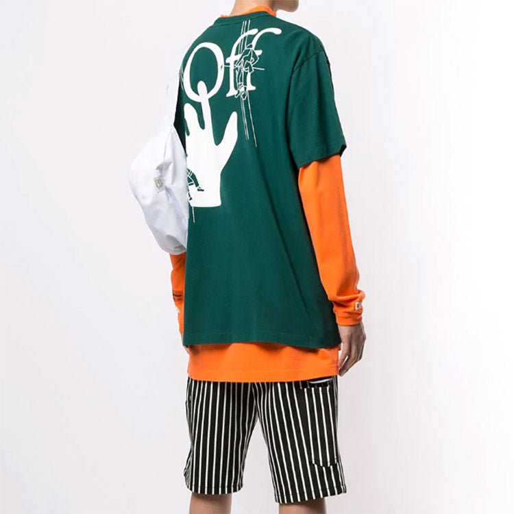 Off-White Back Large Logo Printing Green OMAA038E20JER0015701
