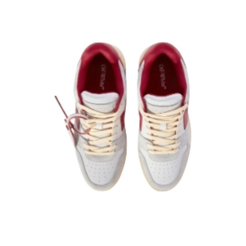 Off-White Out Of Office Leather Sneakers 'Grey White Red' OMIA189S24LEA0110525