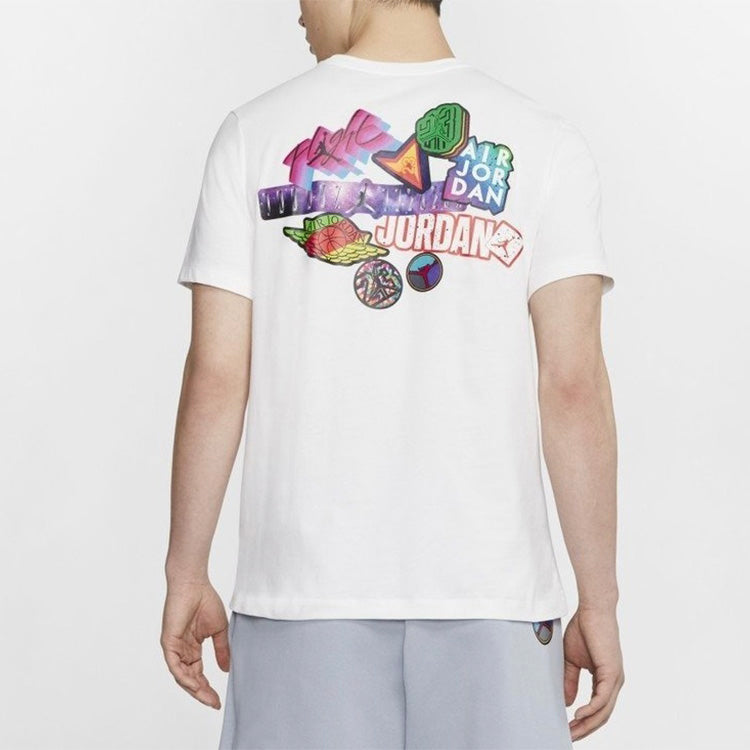 Air Jordan All-Star Color Label Printing Basketball Short Sleeve White CD5639-100