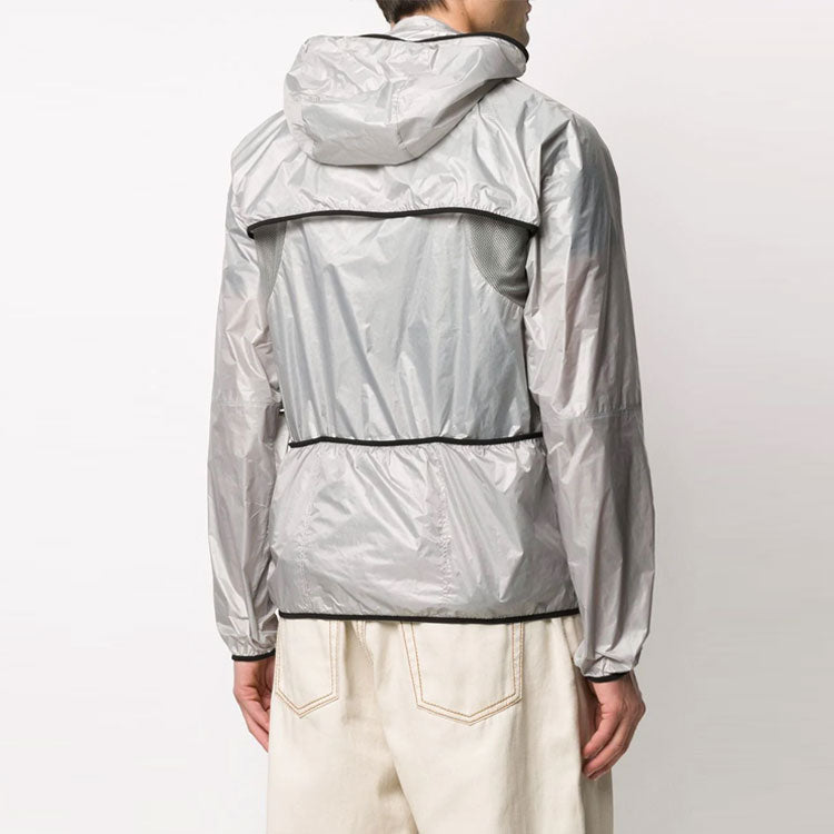 Off-White Thin and light hooded Zipper Jacket Loose Fit light grey OMVL001R20G870290610
