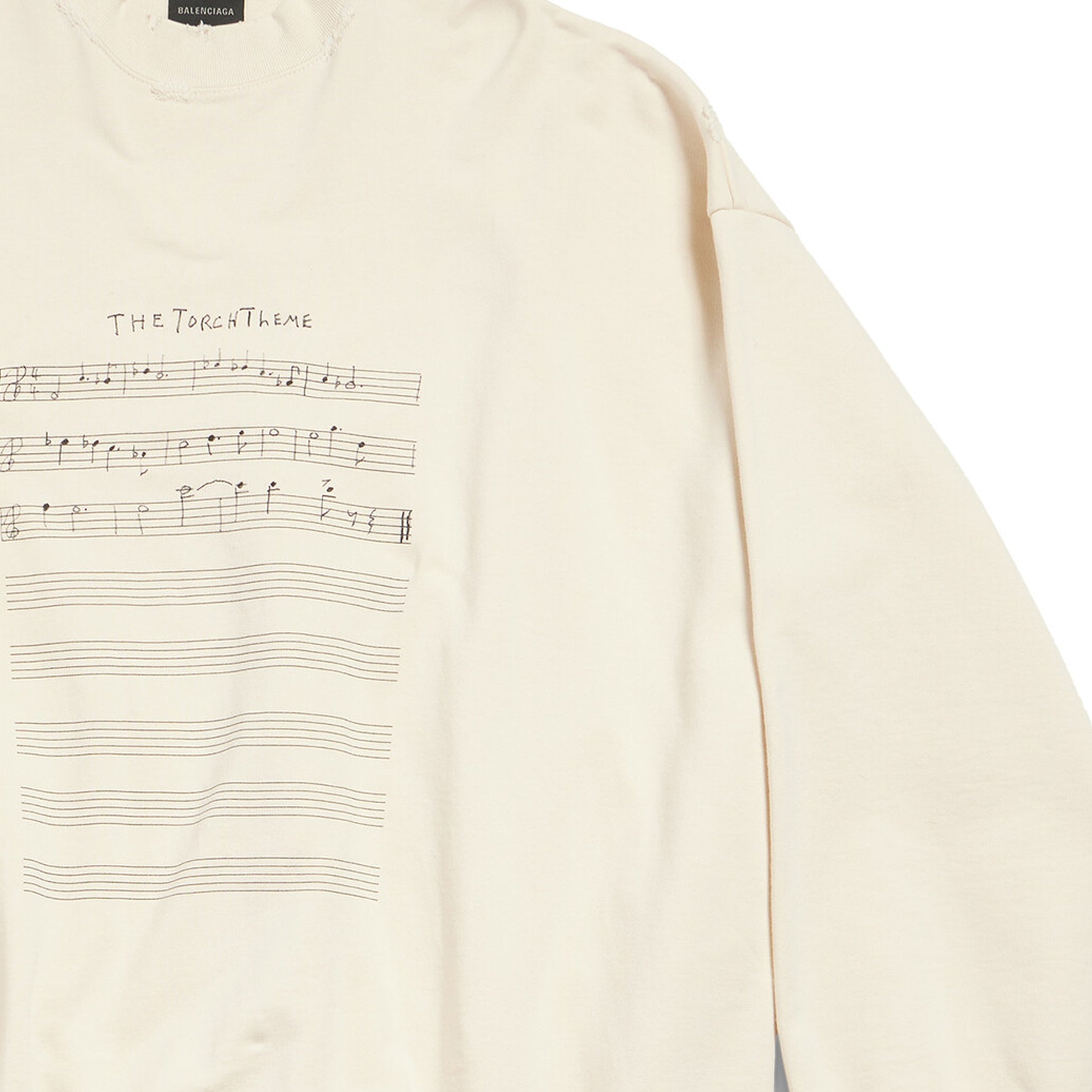 Balenciaga SS24 Logo with Sheet Music Sweater 'Beige' 699212TMVO69069
