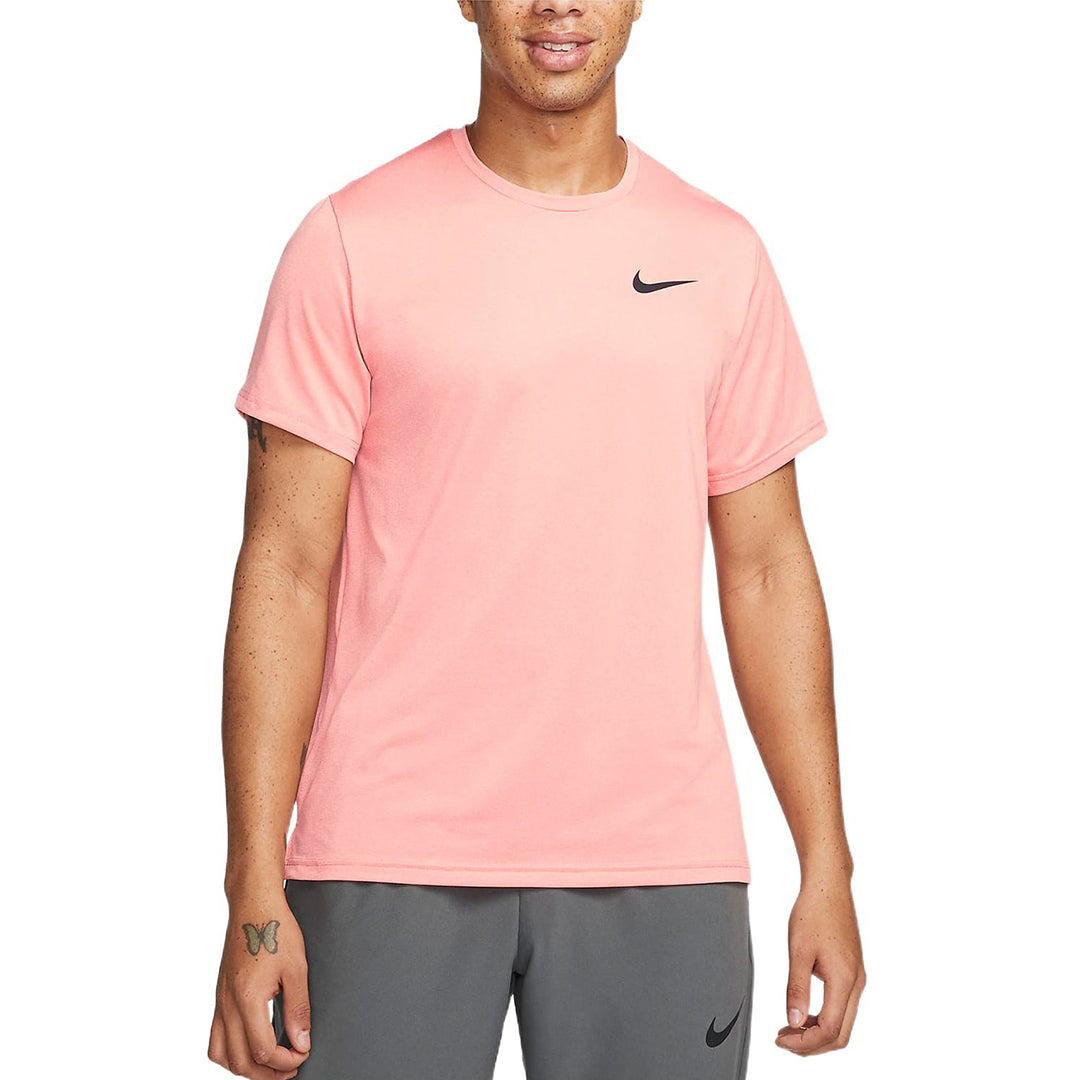 Nike Pro Dri-FIT Solid Color Casual Sports Quick Dry Round Neck Short Sleeve Pink CZ1182-827