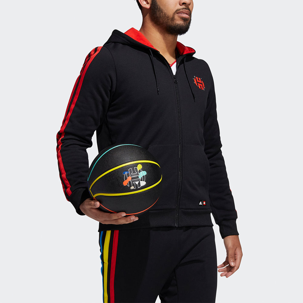 Men's adidas x Harden Fz Lego Blocks Crossover Pattern logo Sports Hooded Jacket Black H51239