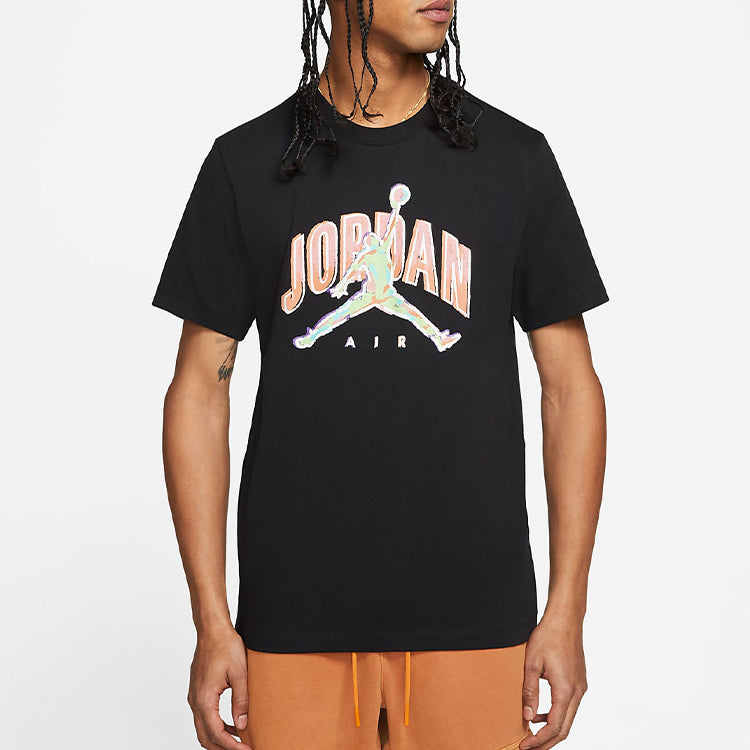 Air Jordan Causual Sports Logo Printing Round Collar Male Black CZ8383-010
